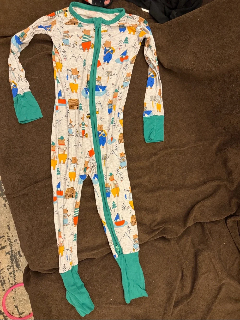 Little Sleepies Papa Bear Camping Print Zippy